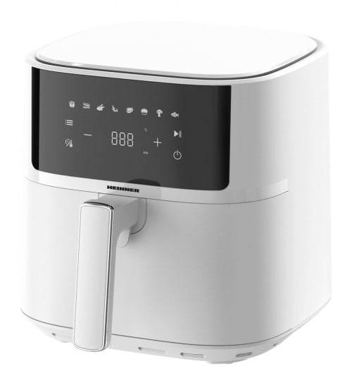 Friteuza cu aer cald HEINNER WhiteElinn HAF-B6WH17SQ, 1700 W, Capacitate cos 5.7 L