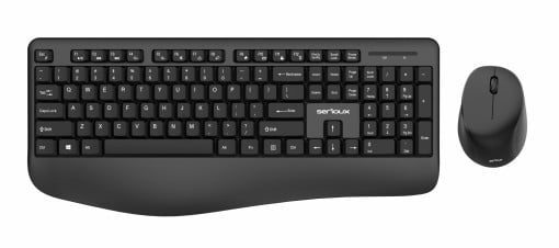 Kit wireless tastatura + mouse Serioux, office, design ergonomic, negru - Img 2