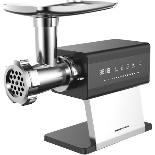 Masina de tocat Heinner Prestigechop HMG-DTSS2500, 2500W, control touch, angrenaj planetar 6 roti, accesoriu rosii, Kibbe si carnati, capacitate tocare 2.5kg/min, viteza variabila, cutit si site din inox, functie reverse, Inox - Img 2