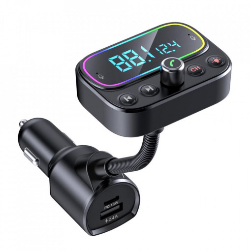 Modulator FM Bluetooth Serioux ABFM67, USB Type-C, USB 2.4A, AUX, RGB - Img 2