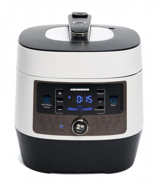 Multicooker cu gatire la presiune Heinner HPCK-6WH, capacitate maxima 5.5L, 1000 W