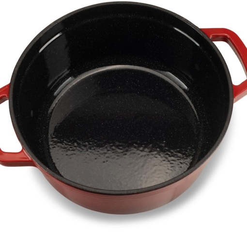 Oala fonta emailata, diametru 28 cm, adancime 13 cm, greutate 6.5 kg, interior antiaderent, capacitate 6l, Hausberg H748 - Img 4