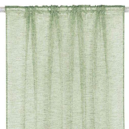 Perdea decorativa cu banda din Tifon, dimensiune 140x260 cm, permite lumina sa treaca, Verde menta - Img 2