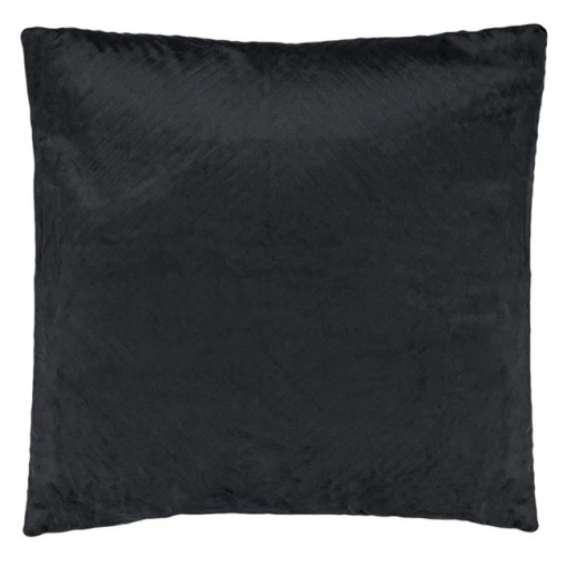 Perna decorativa catifelata, dimensiune 45x45x12 cm, dungi reliefate, Neagra - Img 4