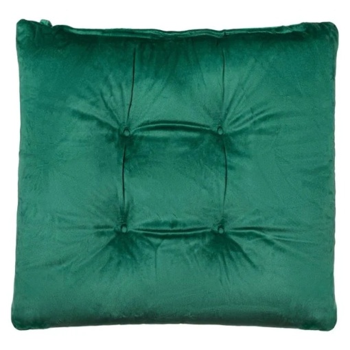 Perna decorativa catifelata pentru scaun, doua fete, dimensiune 40x40x4 cm, Verde - Img 1