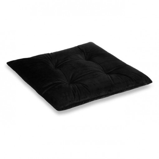 Perna decorativa pentru scaun, dimensiune 40x40x4 cm, Velvet negru - Img 3