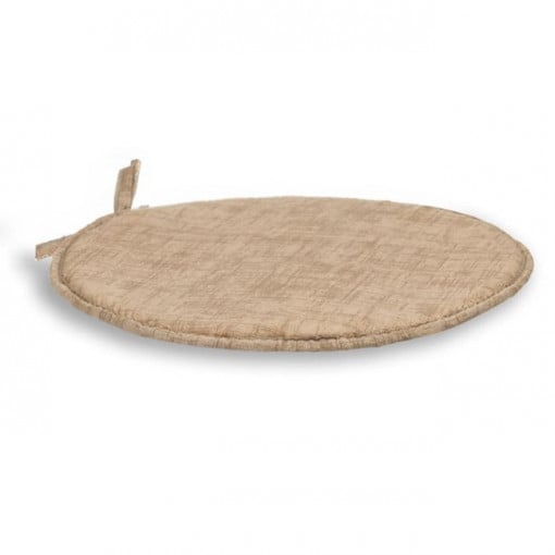 Perna decorativa rotunda pentru scaun, doua fete, diametru 38 cm, Bej - Img 2