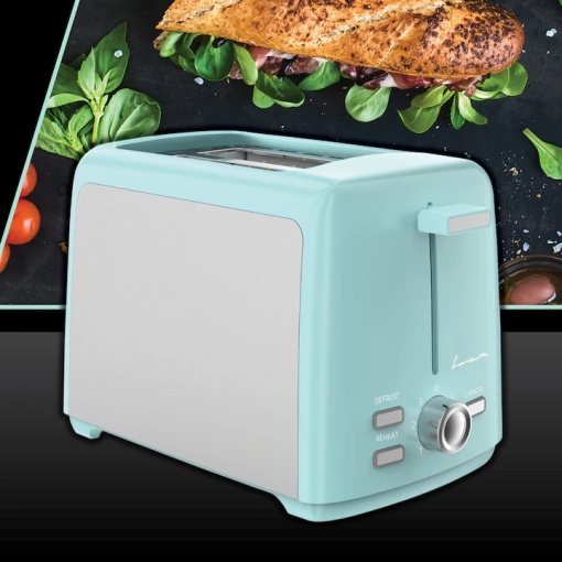 Prajitor de paine FRAM FTP-800SSGR, 800W, capacitate 2 felii, 7 niveluri de rumenire, tavita detasabila, Verde - Img 2