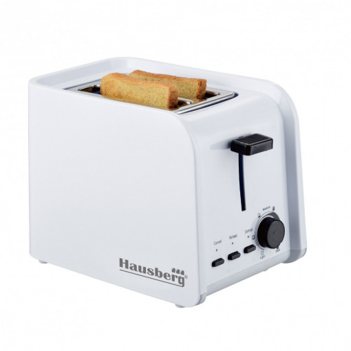 Prajitor de paine Hausberg HB-195, 750 W, capacitate 2 felii, 6 trepte reglare temperatura, Multicolor