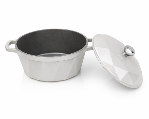Semioala din fonta emailata diamond cu capac, 24×11 cm, 3.5 L - Img 2