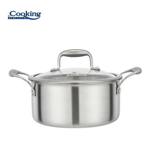 Semioala din inox cu capac din sticla, dimensiune 20x10 cm, capacitate 2.8l, 3 straturi,Heinner HR-MRK-3A20 - Img 6