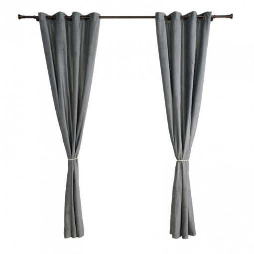 Set 2 draperii din catifea Gri,140 x 270 cm HR-VDR140-GREY - Img 2