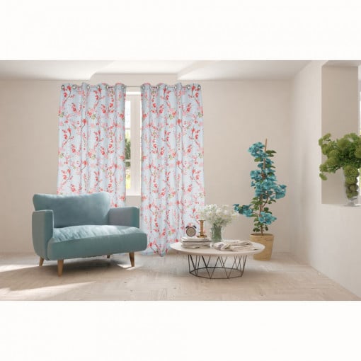 Set 2 draperii Heinner Home HR-DR140-CHRB, 140x270 cm, model Cherry Flower - Img 2