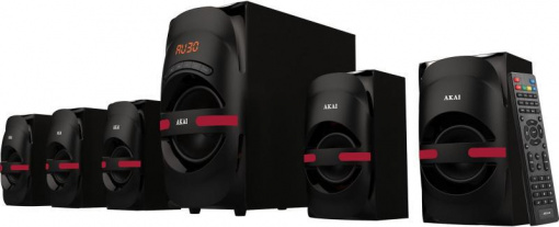 Sistem boxe 5.1 AKAI, Bluetooth cu USB/ SD CARD, 5x 12W, Negre, HT014A- 5086F - Img 2