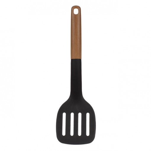 Spatula perforata din plastic cu maner imitatie lemn, lungime 32 cm - Img 2