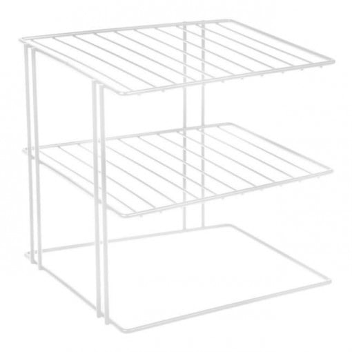 Suport metalic organizator pentru vase, 3 nivele, dimensiune 23x23x21 cm, Alb - Img 2