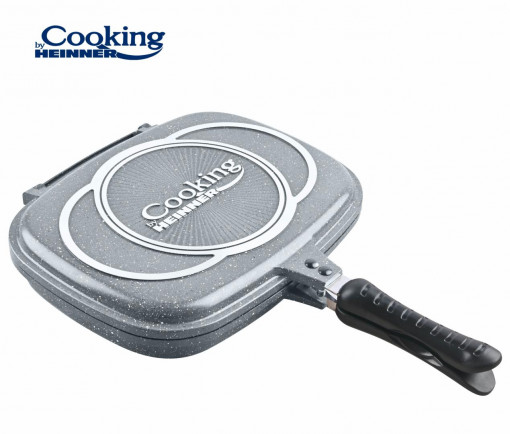 Tigaie grill dubla din aluminiu, 32x24x7.5 cm, EASY COOK GRAY - Img 5