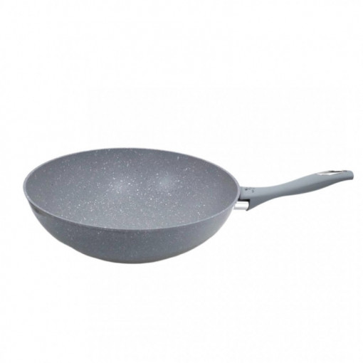 Tigaie wok cu acoperire ceramica, maner inox cu silicon, 28 cm - Img 1