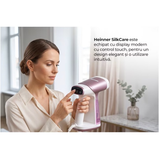 Aparat de calcat vertical cu functie aspirare Heinner SilkCare HGS-A1500VPNK, 1300-1550W - Img 6