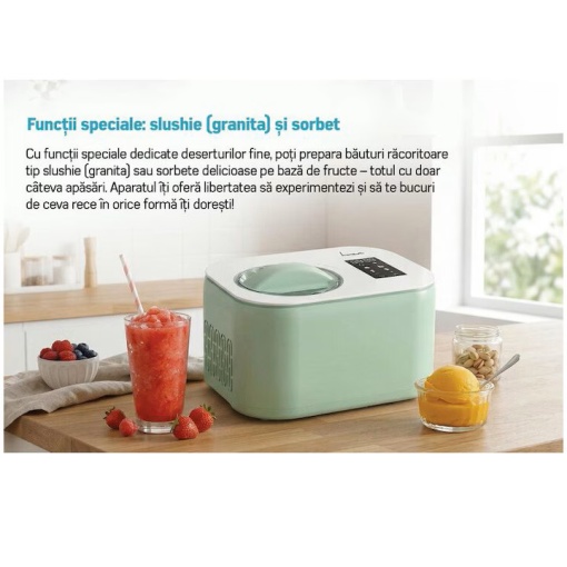 Aparat de facut inghetata Fram FICM-DW16GR, 100 W, Capacitate: 1 l, Compresor incorporat, Bol inghetata detasabil - Img 4