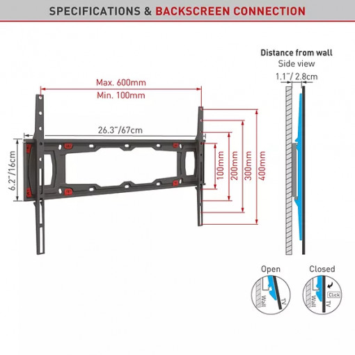 Barkan Fixed TV Wall Mount 29&quot; - 75&quot; - Img 2