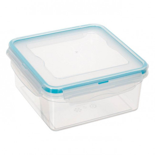 Caserola alimentara din plastic cu capac, inchidere etansa, capacitate 300 ml, dimensiune 10.5x10.5x6 cm