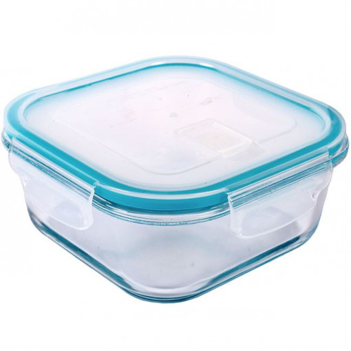 Caserola alimentara din sticla, dimensiune 15x15x6 cm, capacitate 750 ml - Img 1