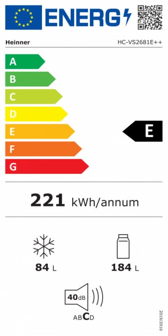 Combina frigorifica HEINNER HC-VS2681E++, capacitate totala 268 L, clasa energetica E - Img 3