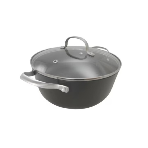 Cratita fonta usoara tip fagure cu capac, manere inox, dimensiune 20x8.5 cm, 2 l, baza inductie, OTI - Img 2