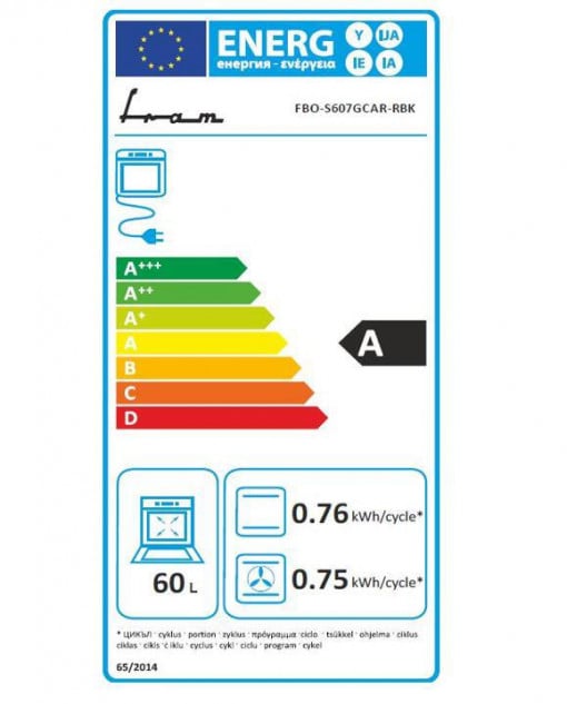 Cuptor incorporabil rustic Fram FBO-S607GCAR-RBK, 60 l, 7 functii, Grill, Display analog, Antracit - Img 6