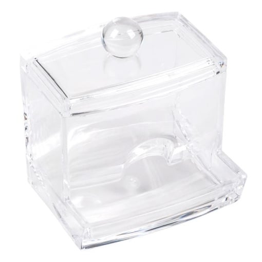 Cutie transparenta pentru betisoare igienice, dimensiune 9 x 6 x 7 cm