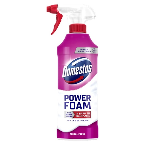 Domestos Power Foam spray spumă de curățare pentru baie cu parfum floral, 435 ml - Img 1