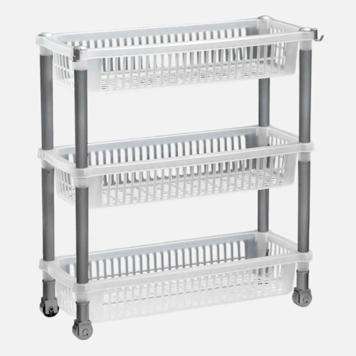 Etajera din plastic pentru bucatarie, 3 niveluri, dimensiune 50x20x60.5 cm - Img 2