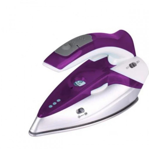 Fier De Calcat Voiaj Heinner 1000 W, 0.4 l, Talpa Inox, Maner Pliabil, Alb/Violet - Img 3