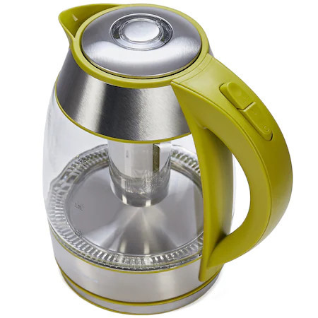 Fierbator Heinner cu filtru de ceai, 1.8 l, sticla, verde - Img 3