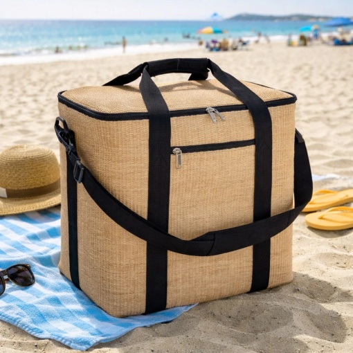 Geamta termica pentru plaja din paie, dimensiune 37x22x36 cm, capacitate 29 l  - Img 3