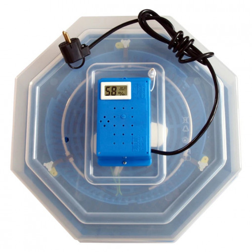 Incubator electric pentru oua, Cleo 5DTH, cu dispozitiv intoarcere, termometru, termohigrometru