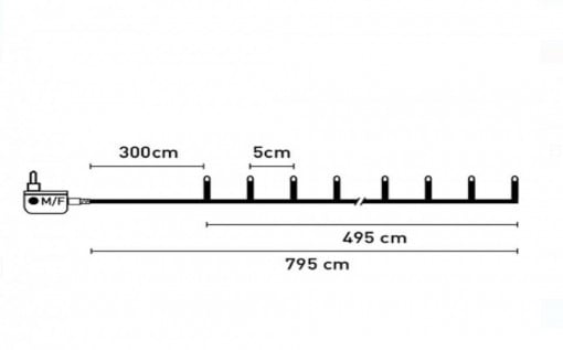 Instalatie cu 100 de Becuri LED Multicolor cu Program 7.95m cablu transparent - Img 3