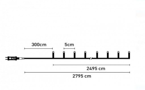 Instalatie cu 500 de Becuri LED Multicolor cu Program 24.95m cablu transparent - Img 2
