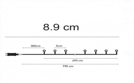 Instalatie de Lumini cu 100 de Becuri LED Alb Cald Rotunde Extensibila 4.95m - Img 2