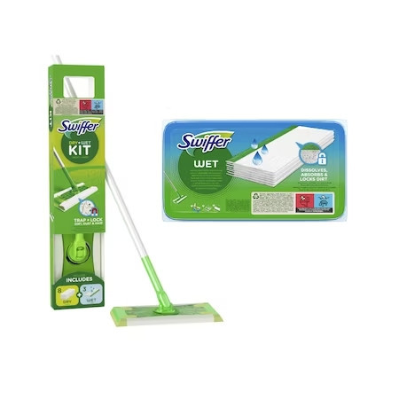 Mop Uscat/Umed Swiffer, 8 Rezerve lavete uscate + 3 Rezerve lavete umede