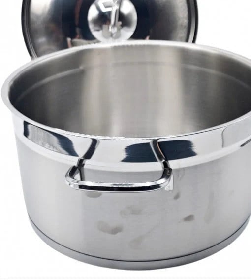 Oala cilindrica din inox cu capac, capacitate 11 l, diametru 28 cm, fund dublu, Hausberg HB- H 778 - Img 3