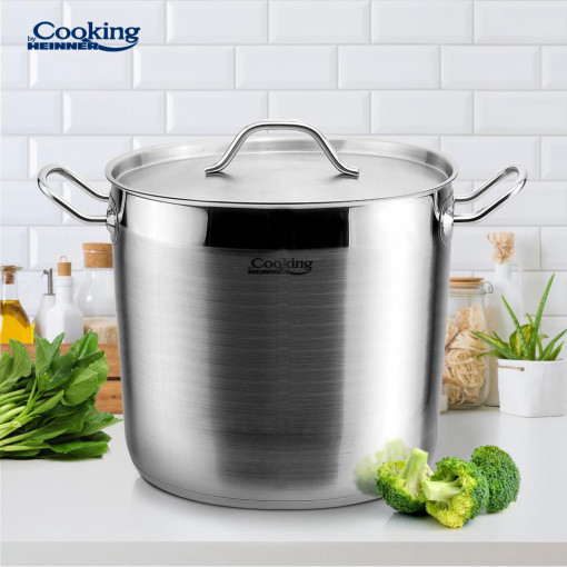 Oala cu capac din inox, capacitate 9l, dimensiune 24 x 20 cm, baza inductie, Heinner HR-RW-090 - Img 3