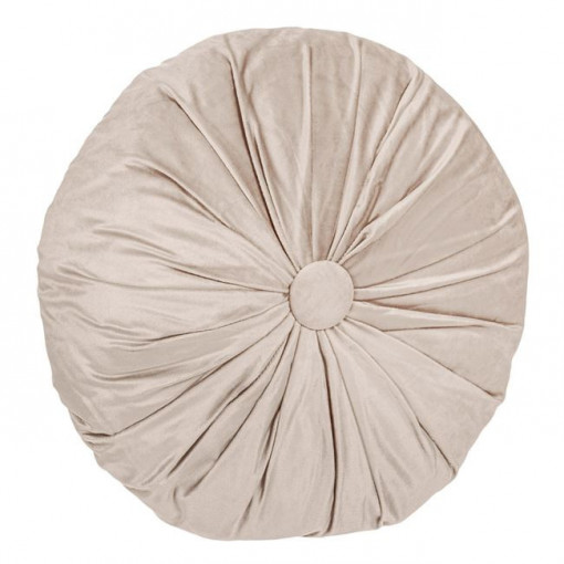 Perna decorativa rotunda, doua fete, aspect catifelat, dimensiune 40x10 cm, Bej