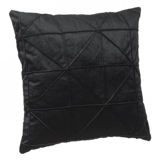 Perna velvet decorativa pentru scaun, dimensiune 45x45x15 cm, Neagra - Img 1