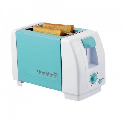Prajitor de paine Hausberg HB-150, 750 W, capacitate 2 felii, 7 trepte reglare temperatura, Multicolor
