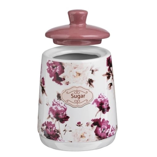 Recipient ceramic pentru Zahar, dimensiune 11x15.5 cm, capacitate 300 ml, imprimeu floral - Img 2