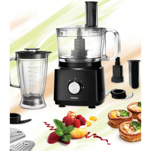 Robot de bucatarie, Heinner HFP-750BK, 750 W, Bol 1.2 l, Blender 1.8 L - Img 4