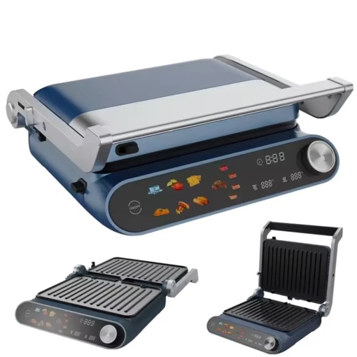 Sandwich maker 2 in 1, putere 2200 W, placi pentru sandwich si grill, anti aderent, ecran tactil, 7 programe, Hausberg HB-635 - Img 3