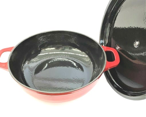 Semioala din fonta emailata cu capac, 30×9 cm, 4 L - Img 4